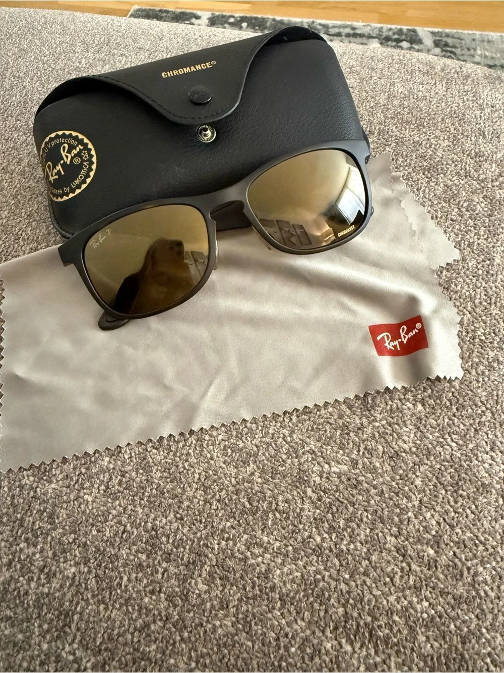 Ray-Ban RB 4263 894/A3 CHROMANCE Matte Havana Brown Mirror Gold